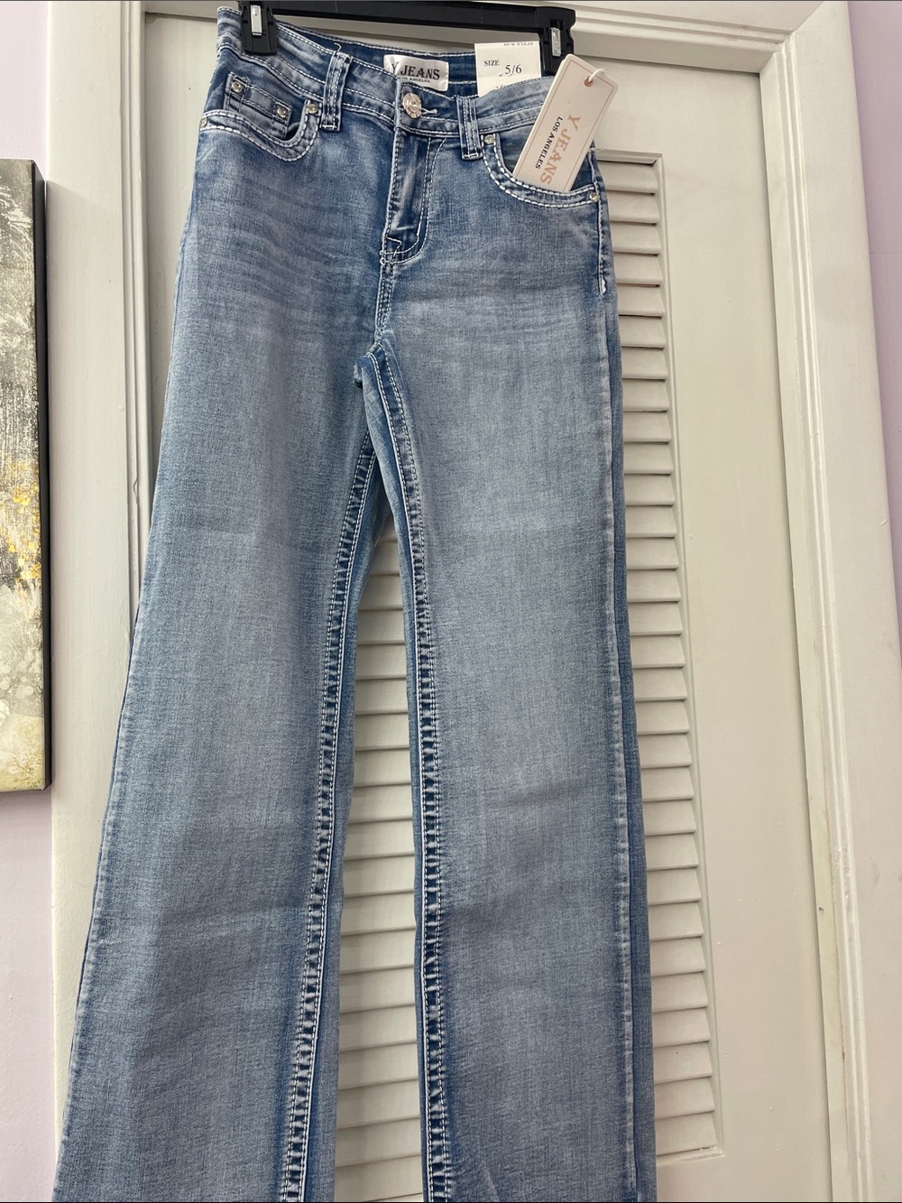 Los Angeles Apparel Light Blue Flare Jeans